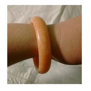 Natural Orange Calcite Carved Bangle Bracelet